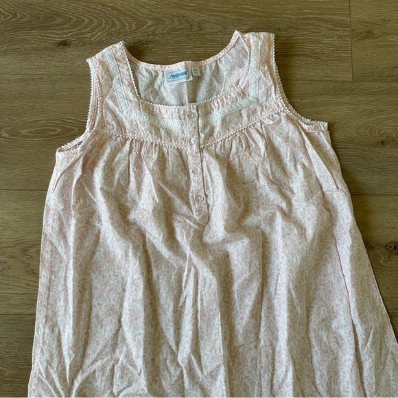 New Cottage Chic Vintage Style Pajama Gown Dress 100% Cotton - Picture 2 of 9